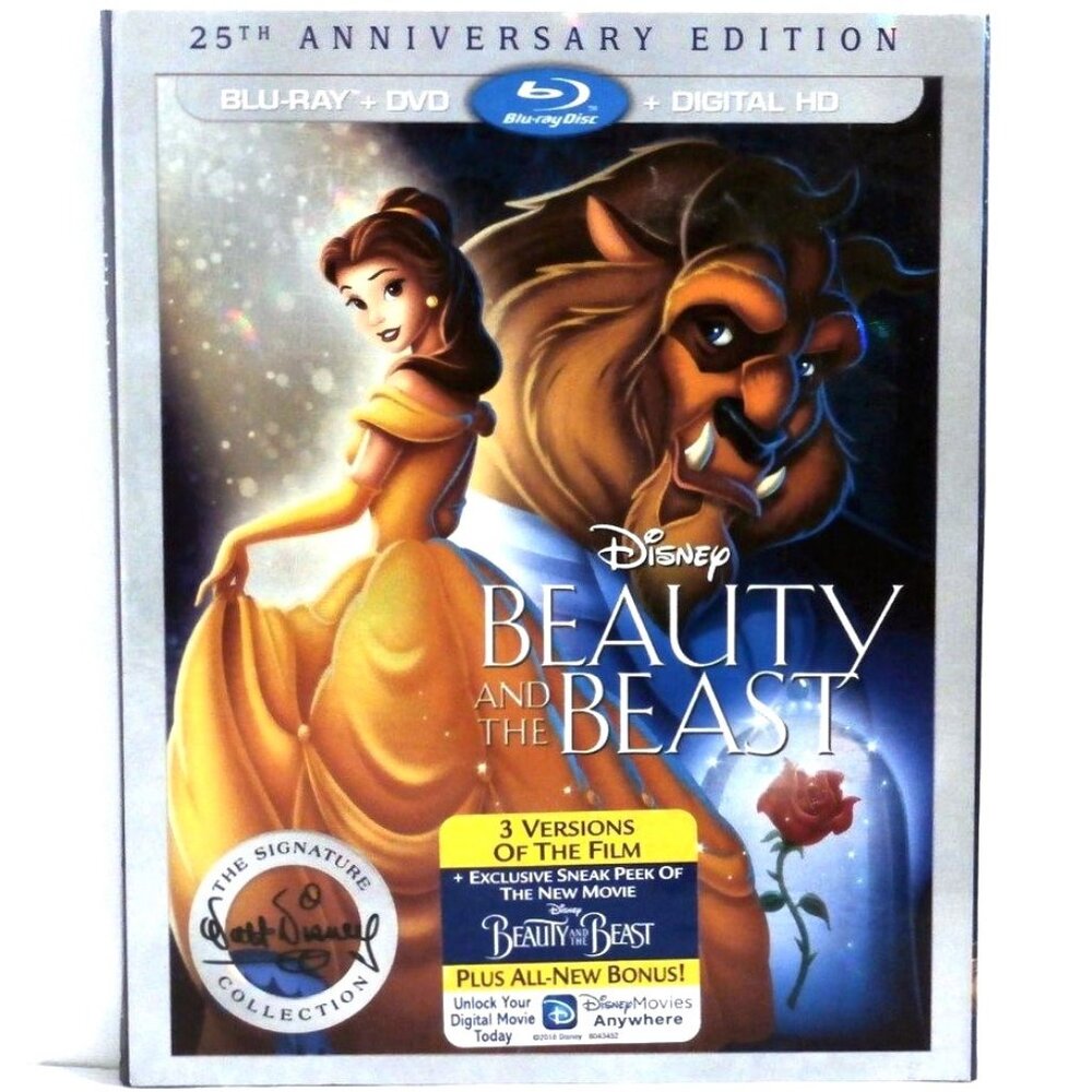 DISNEY BEAUTY AND THE BEAST 25th Anniversary Edition Blu-ray + DVD Two-Disc Set